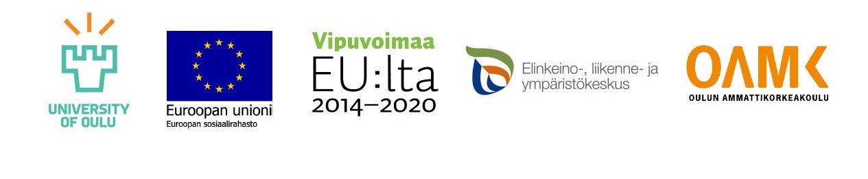 Logos of the University of Oulu, financiers and Oulu University of Applied Sciences